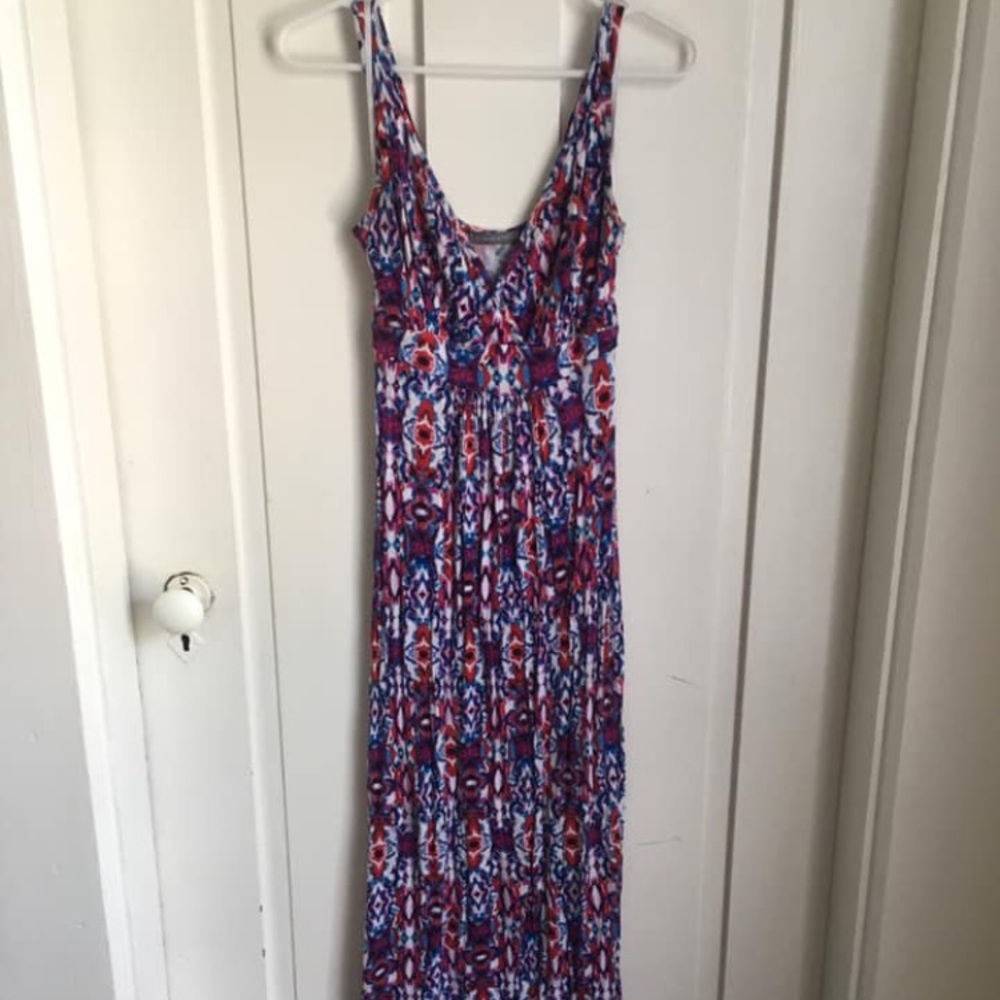 Deep v maxi tank dress